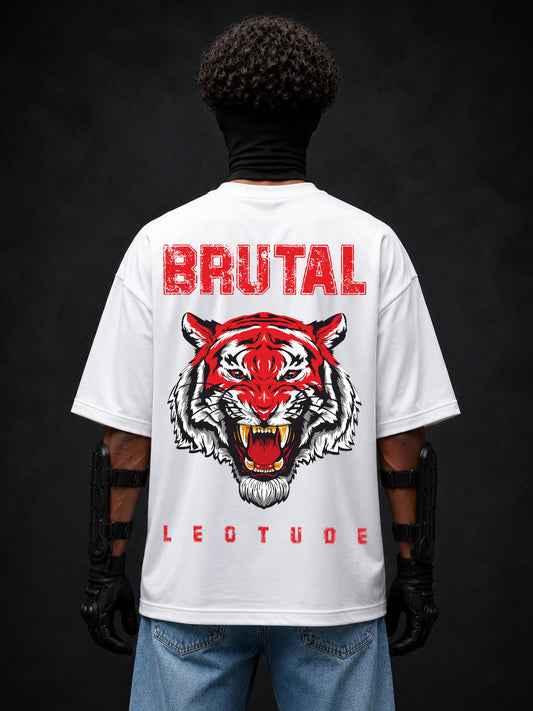 Leotude Men "Brutal" White Oversized T-Shirt