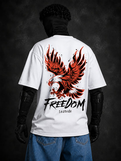 Leotude Men "Freedom" White Oversized T-Shirt