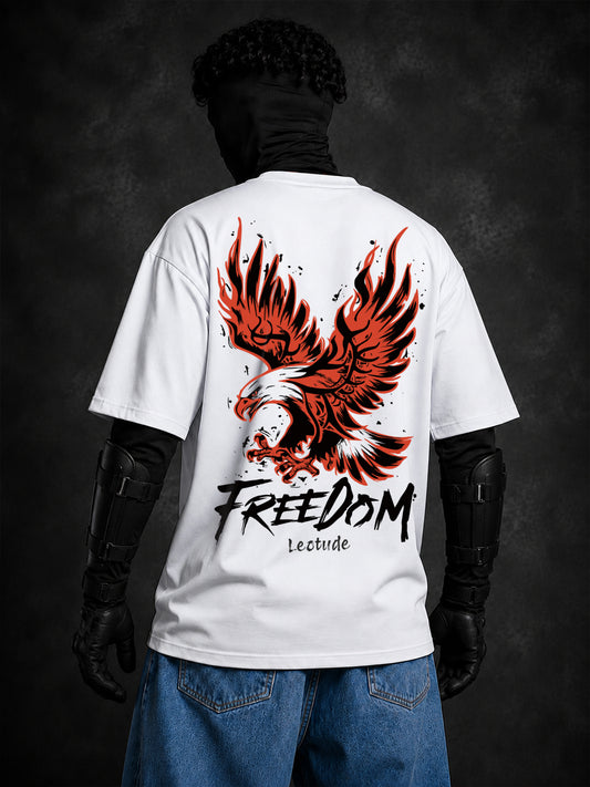 Leotude Men "Freedom" White Oversized T-Shirt