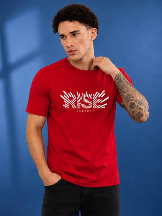 Leotude Men "Rise" Red T-Shirt