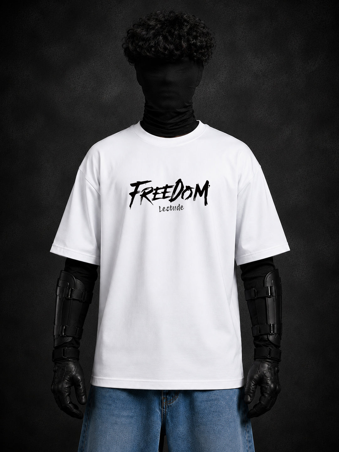 Leotude Men "Freedom" White Oversized T-Shirt