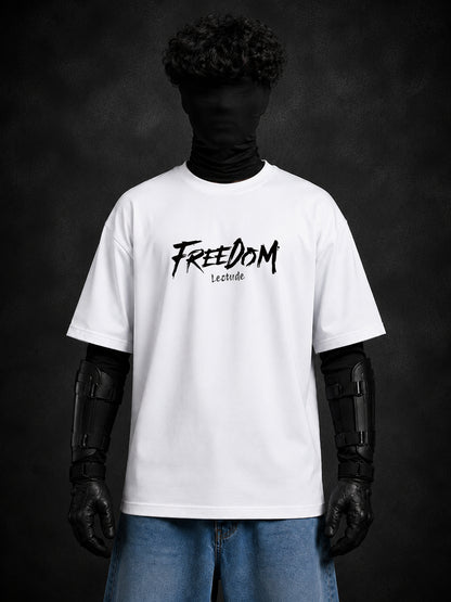 Leotude Men "Freedom" White Oversized T-Shirt