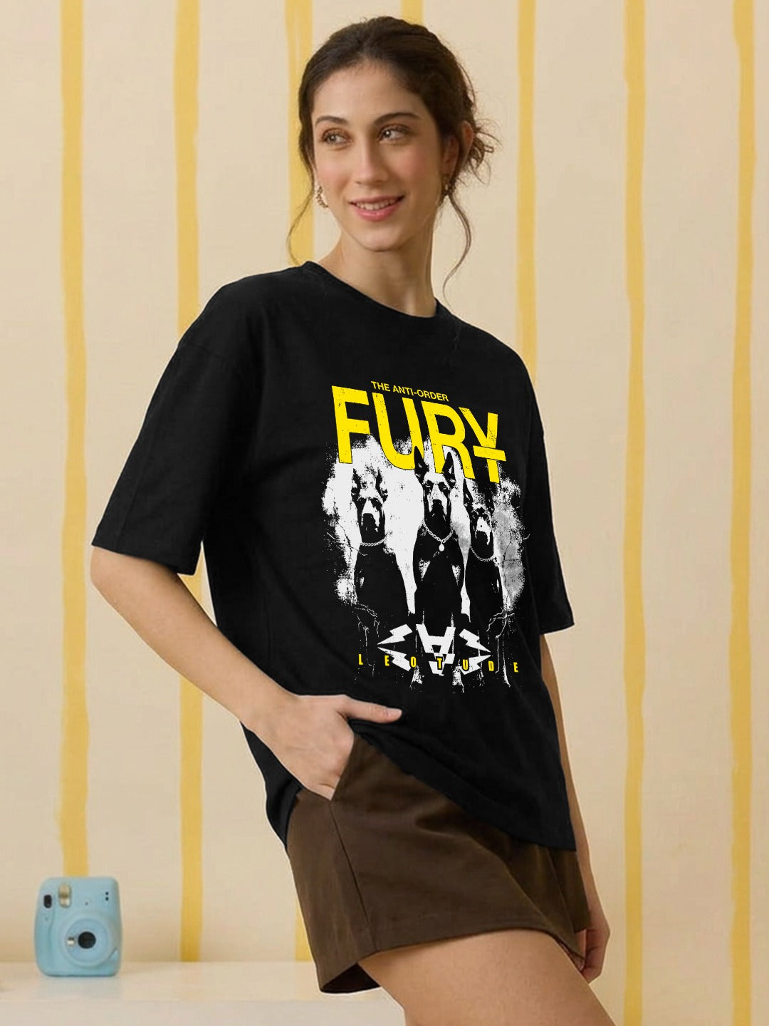 Women's Printed Oversized Tshirt Furry