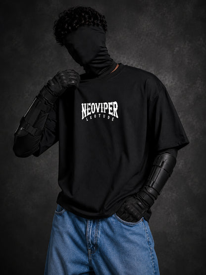 Leotude Men "Neoviper" Black Oversized T-Shirt