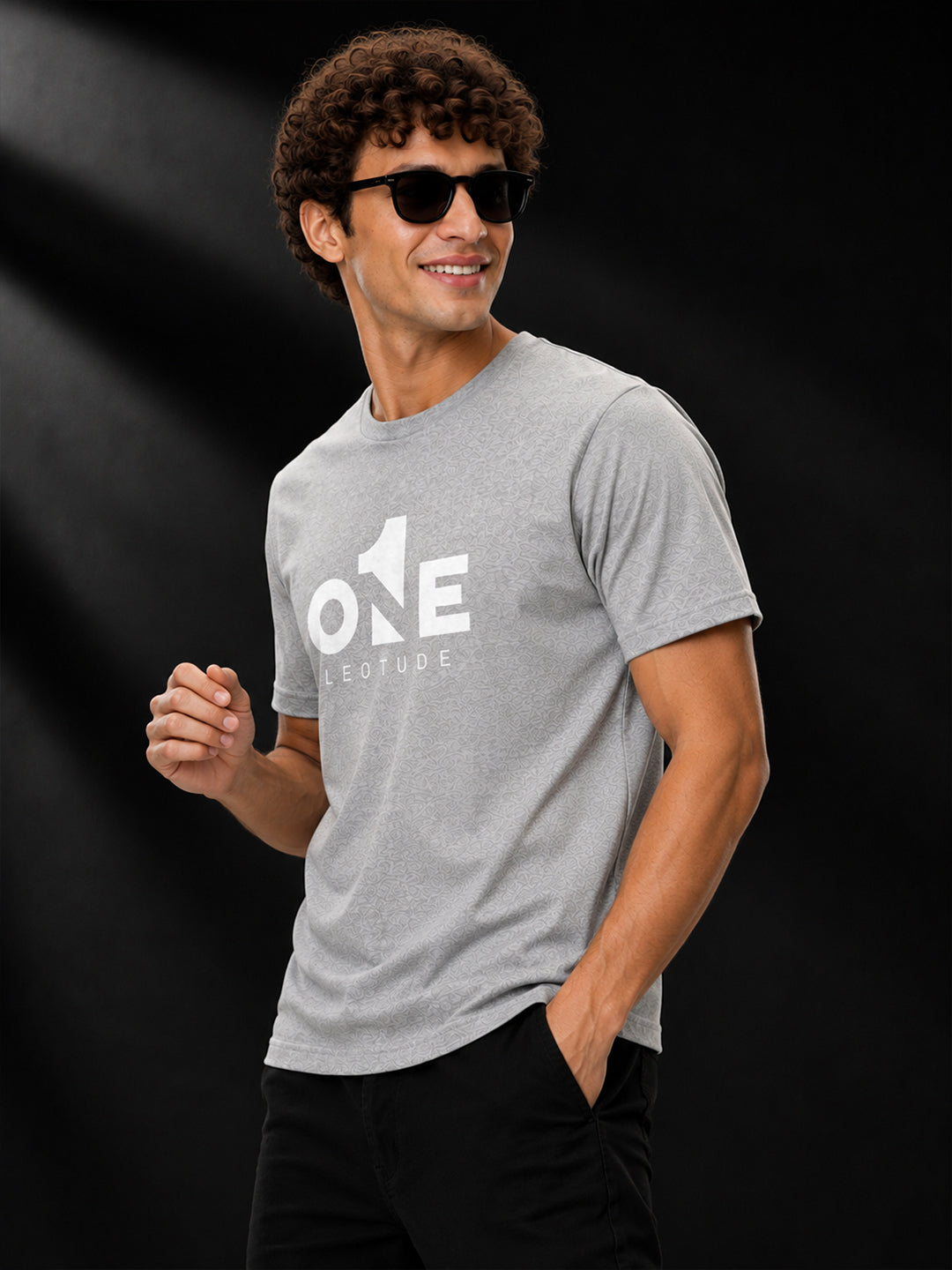 Leotude Men "One" Grey Melange T-Shirt