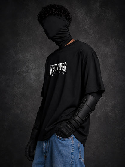 Leotude Men "Neoviper" Black Oversized T-Shirt