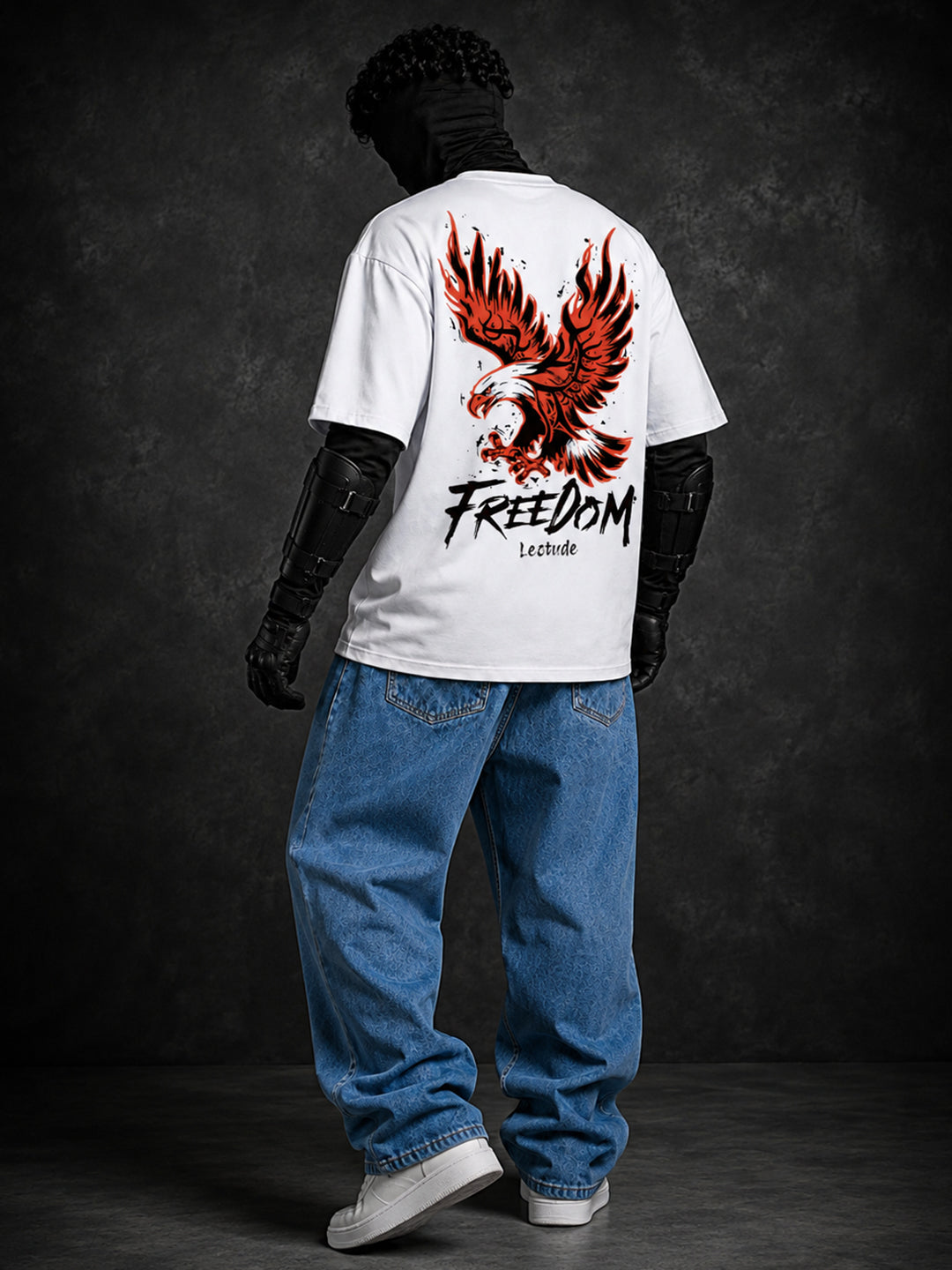 Leotude Men "Freedom" White Oversized T-Shirt