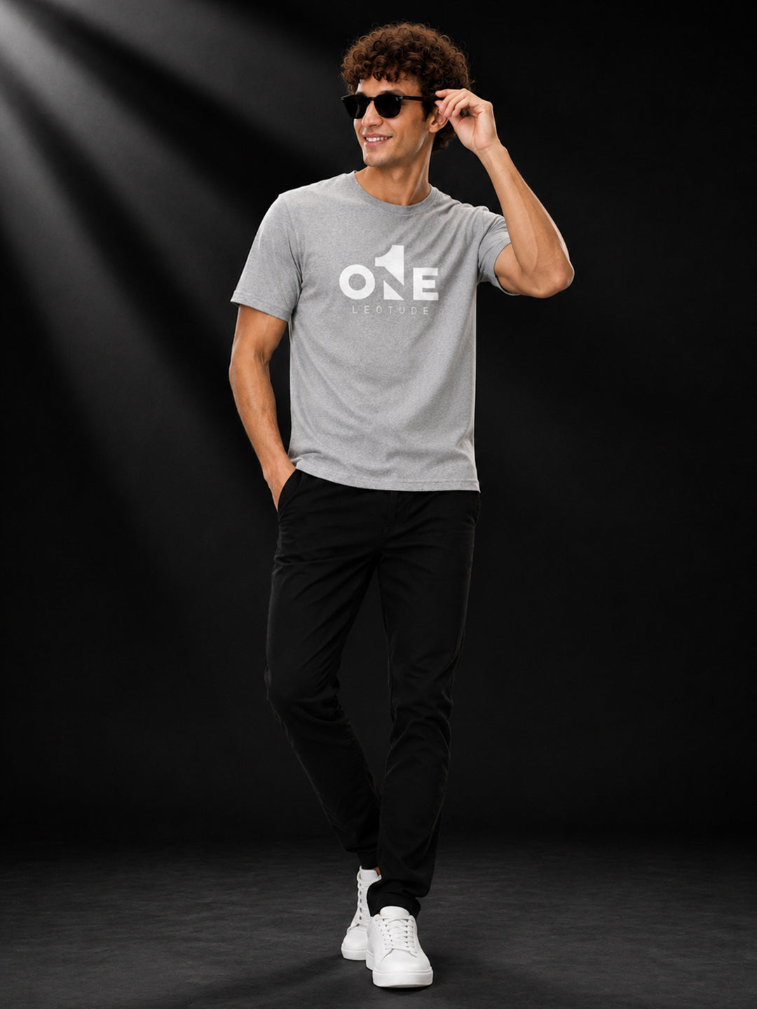 Leotude Men "One" Grey Melange T-Shirt