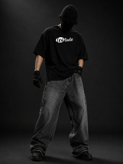 Leotude Men "Nightbat" Black Oversized T-Shirt