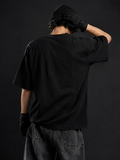 Leotude Men "Ramen" Black Oversized T-Shirt
