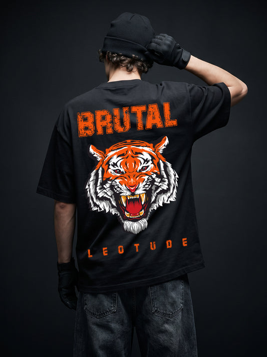 Leotude Men "Brutal" Black Oversized T-Shirt