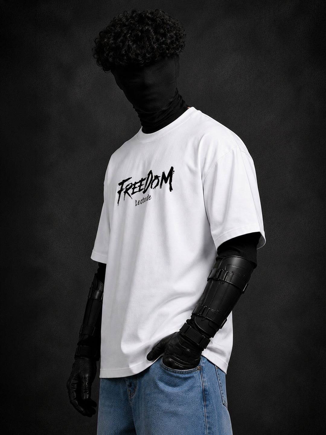 Leotude Men "Freedom" White Oversized T-Shirt