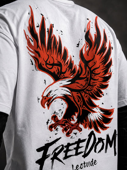 Leotude Men "Freedom" White Oversized T-Shirt