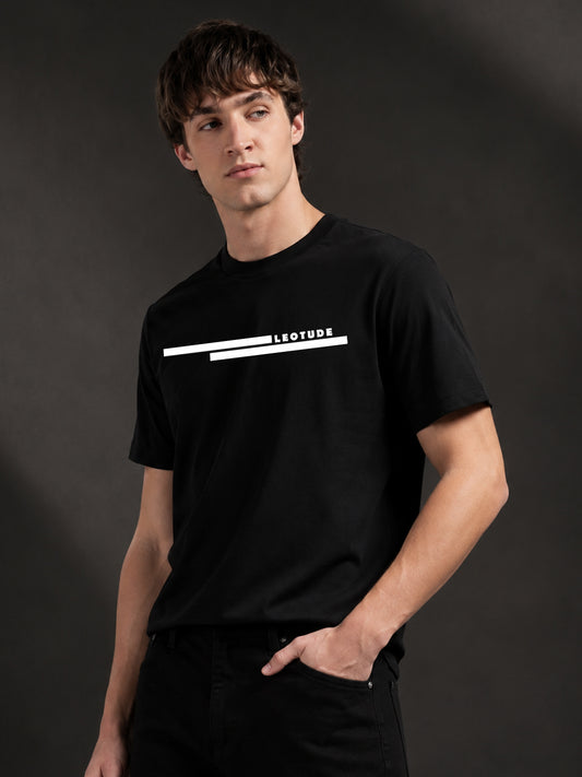 Leotude Men "Line" Black T-Shirt