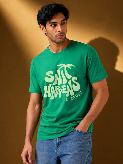 Leotude Men "Happens" Green T-Shirt
