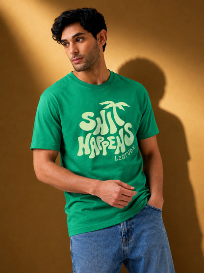 Leotude Men "Happens" Green T-Shirt