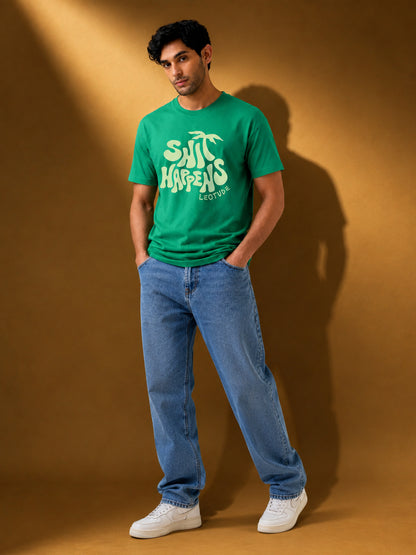 Leotude Men "Happens" Green T-Shirt
