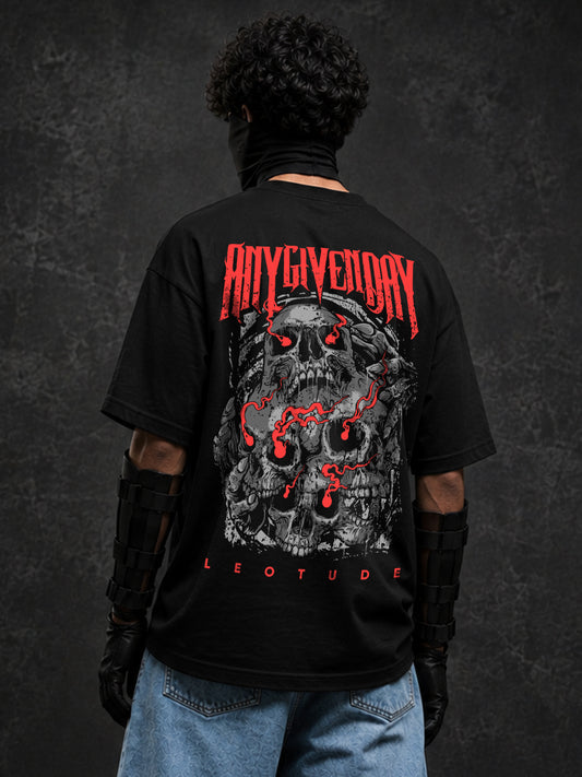 Leotude Men "Any Given Day" Black Oversized T-Shirt